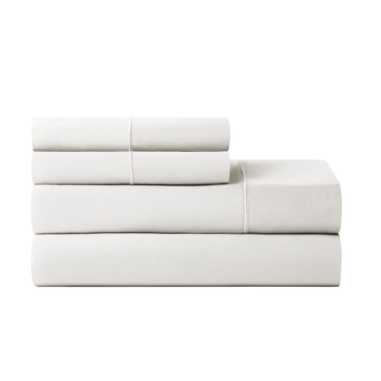 4-Piece 600 Thread Count White Egyptian Cotton Adult Bed Sheet Set, King - Deep Pocket